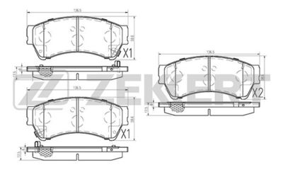 BS2849 ZEKKERT Комплект тормозных колодок, дисковый тормоз