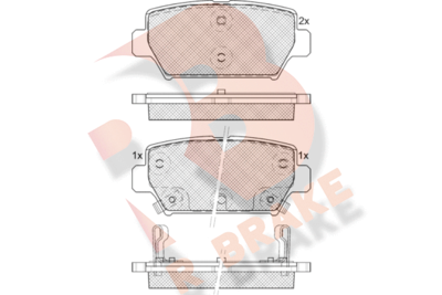 RB2338 R BRAKE Комплект тормозных колодок, дисковый тормоз