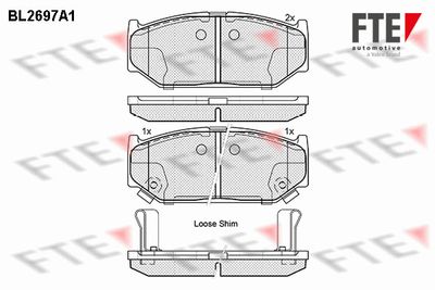 BL2697A1 FTE Комплект тормозных колодок, дисковый тормоз