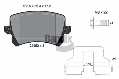 BPD1082 BENDIX Braking Комплект тормозных колодок, дисковый тормоз