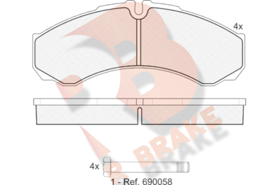 RB1208 R BRAKE Комплект тормозных колодок, дисковый тормоз