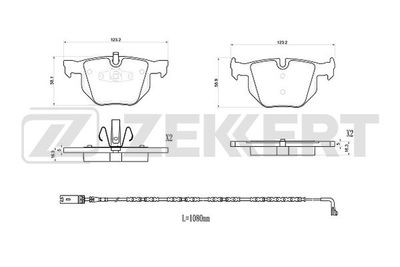 BS1196 ZEKKERT Комплект тормозных колодок, дисковый тормоз