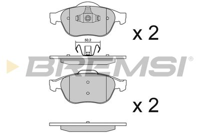 BP3356 BREMSI Комплект тормозных колодок, дисковый тормоз