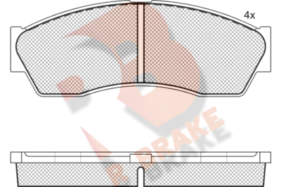 RB1884 R BRAKE Комплект тормозных колодок, дисковый тормоз