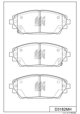 D3182MH MK Kashiyama Комплект тормозных колодок, дисковый тормоз