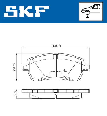 VKBP80574 SKF Комплект тормозных колодок, дисковый тормоз