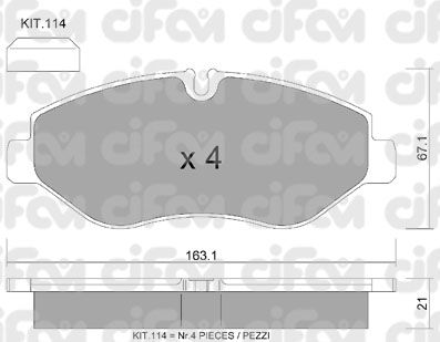 8226712 CIFAM Комплект тормозных колодок, дисковый тормоз