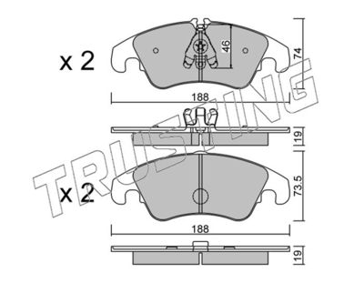 7914 TRUSTING Комплект тормозных колодок, дисковый тормоз