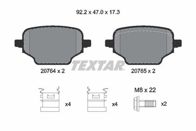 2076401 TEXTAR Комплект тормозных колодок, дисковый тормоз