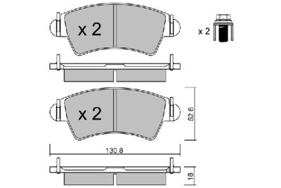 BPPE1015 AISIN Комплект тормозных колодок, дисковый тормоз