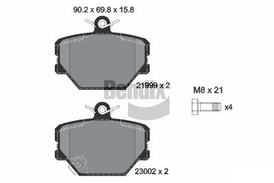 BPD1054 BENDIX Braking Комплект тормозных колодок, дисковый тормоз