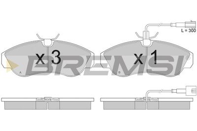 BP2889 BREMSI Комплект тормозных колодок, дисковый тормоз