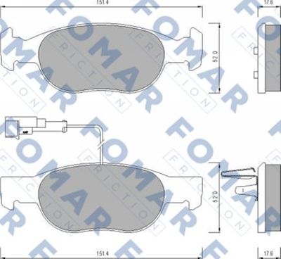 FO624381 FOMAR Friction Комплект тормозных колодок, дисковый тормоз