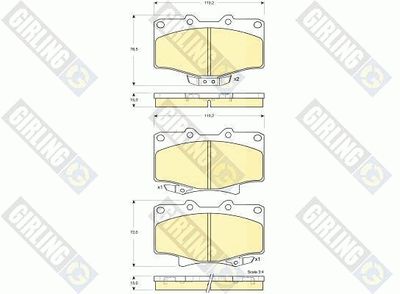 6133839 GIRLING Комплект тормозных колодок, дисковый тормоз