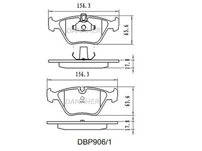 DBP9061 DANAHER Комплект тормозных колодок, дисковый тормоз