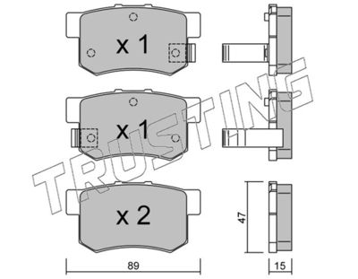 1760 TRUSTING Комплект тормозных колодок, дисковый тормоз