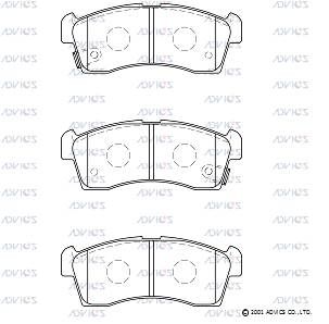 SN946P ADVICS Комплект тормозных колодок, дисковый тормоз