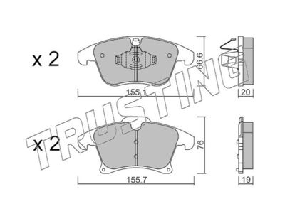 10631 TRUSTING Комплект тормозных колодок, дисковый тормоз