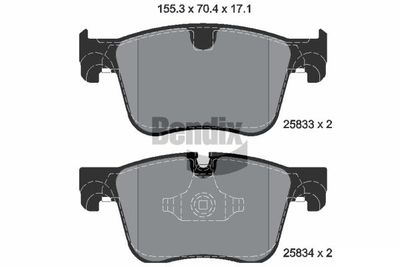 BPD1270 BENDIX Braking Комплект тормозных колодок, дисковый тормоз