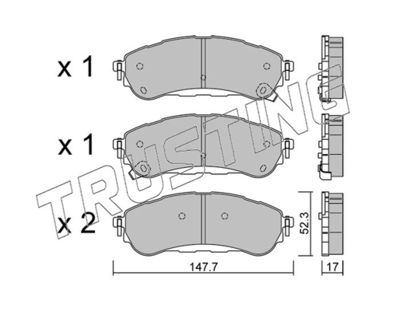 13440 TRUSTING Комплект тормозных колодок, дисковый тормоз