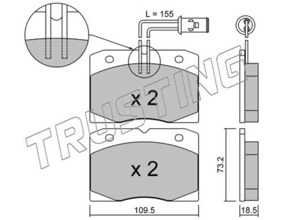 0530 TRUSTING Комплект тормозных колодок, дисковый тормоз