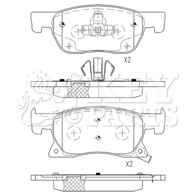 KBP2567 KEY PARTS Комплект тормозных колодок, дисковый тормоз