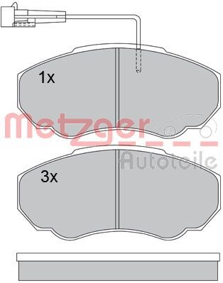 1170227 METZGER Комплект тормозных колодок, дисковый тормоз