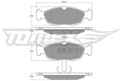 TX1171 TOMEX Brakes Комплект тормозных колодок, дисковый тормоз