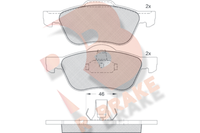 RB1528 R BRAKE Комплект тормозных колодок, дисковый тормоз