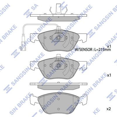 SP2294A Hi-Q Комплект тормозных колодок, дисковый тормоз