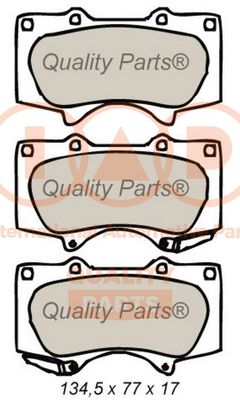 70412028 IAP QUALITY PARTS Комплект тормозных колодок, дисковый тормоз