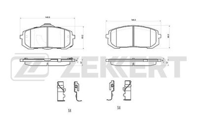 BS1079 ZEKKERT Комплект тормозных колодок, дисковый тормоз