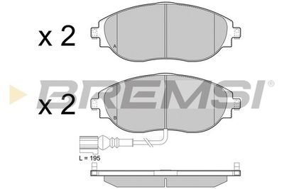 BP3474 BREMSI Комплект тормозных колодок, дисковый тормоз