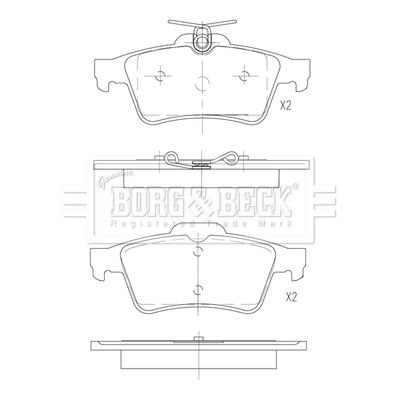 BBP2883 BORG & BECK Комплект тормозных колодок, дисковый тормоз