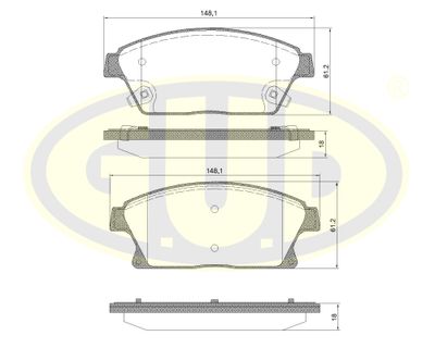 GBP143102 G.U.D. Комплект тормозных колодок, дисковый тормоз