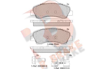 RB2131 R BRAKE Комплект тормозных колодок, дисковый тормоз