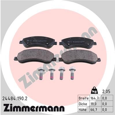 244841902 ZIMMERMANN Комплект тормозных колодок, дисковый тормоз