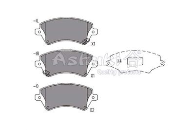 10801012 ASHUKI by Palidium Комплект тормозных колодок, дисковый тормоз