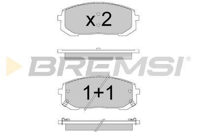 BP3907 BREMSI Комплект тормозных колодок, дисковый тормоз