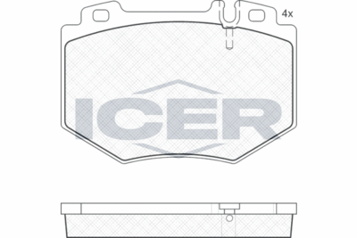 181538 ICER Комплект тормозных колодок, дисковый тормоз
