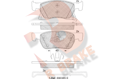 RB2246 R BRAKE Комплект тормозных колодок, дисковый тормоз