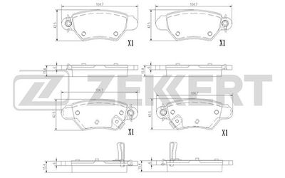 BS1387 ZEKKERT Комплект тормозных колодок, дисковый тормоз