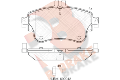 RB2062 R BRAKE Комплект тормозных колодок, дисковый тормоз