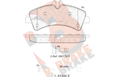 RB1849203 R BRAKE Комплект тормозных колодок, дисковый тормоз