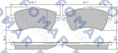 FO905881 FOMAR Friction Комплект тормозных колодок, дисковый тормоз