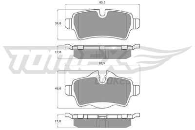 TX1605 TOMEX Brakes Комплект тормозных колодок, дисковый тормоз