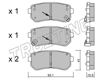 7411 TRUSTING Комплект тормозных колодок, дисковый тормоз
