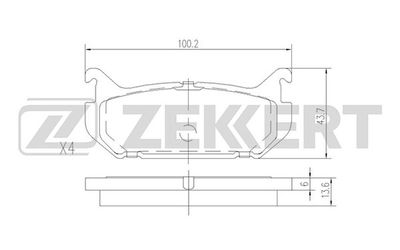 BS2037 ZEKKERT Комплект тормозных колодок, дисковый тормоз