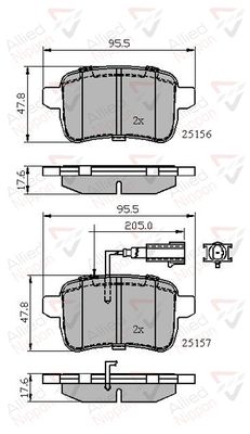 ADB12103 COMLINE Комплект тормозных колодок, дисковый тормоз