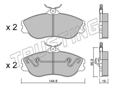6790 TRUSTING Комплект тормозных колодок, дисковый тормоз